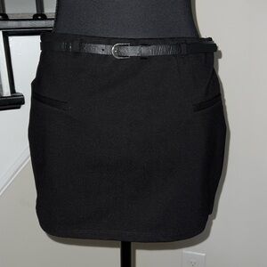 NWT Zara Black Mini Skirt With Belt